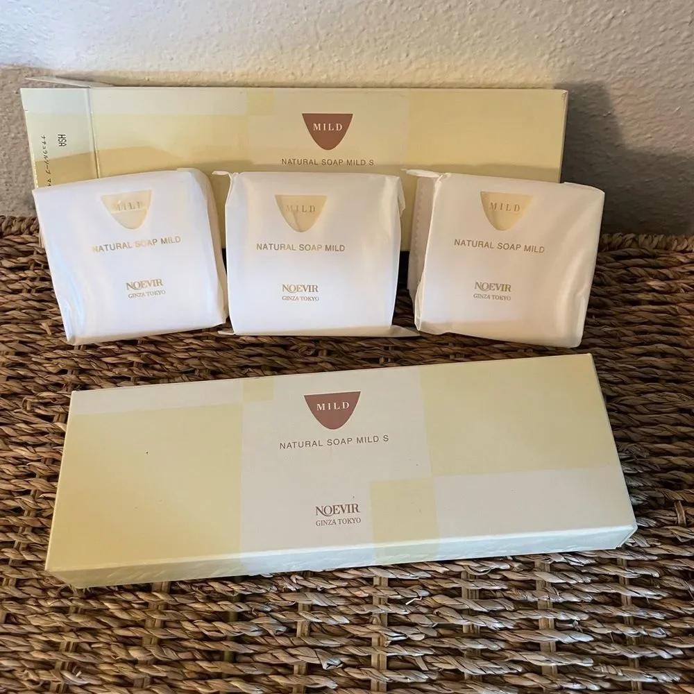 Noevir Ginza Tokyo Japan Mild Natural Soap Bars New in Packages 6 Bars Total